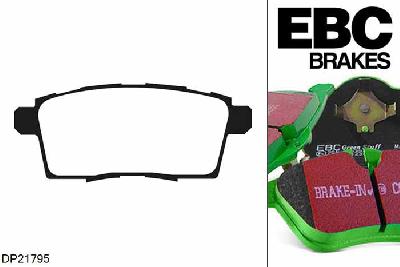 DP21795, Mazda CX-7, 2.2 TD 2009-2012, EBC Greenstuff remblokken set achteras, Voor modellen met remschijf diameter van 324mm aan de achteras