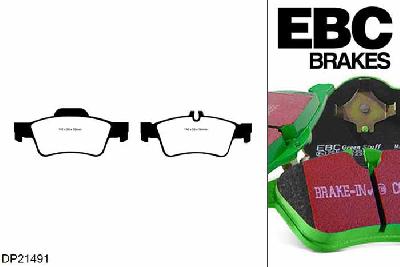 DP21491, Mercedes E-Class (W212), E200 (1.8) Sport 2009-2016, EBC Greenstuff remblokken set achteras, Voor modellen met ATE remklauwen aan de achteras, Voor modellen met remschijf diameter van 300mm aan de achteras