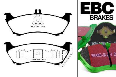 DP61437, Mercedes M-Class (W163), ML320 (3.2) 1999-2000, EBC Greenstuff remblokken set achteras, Voor modellen met remschijf diameter van 285mm aan de achteras