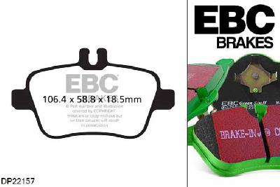 DP22157, Mercedes SLC (R173), SLC300 (2.0 Turbo) 245 PK 2016-, EBC Greenstuff remblokken set achteras