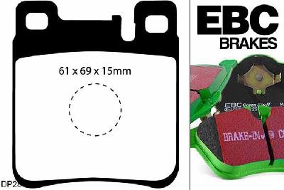 DP2887, Mercedes SL-Class (R129), SL280 1996-1999, EBC Greenstuff remblokken set achteras, Voor modellen met ATE remklauwen aan de achteras, Voor modellen met remschijf diameter van 290mm aan de achteras