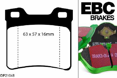 DP21048, Peugeot 406 Coupe, 2.0 1997-2005, EBC Greenstuff remblokken set achteras, Voor modellen met ATE remklauwen aan de achteras, Voor modellen met remschijf diameter van 290mm aan de achteras