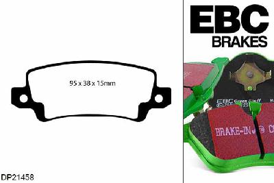 DP21458, Toyota Corolla, 2.0 TD (CDE120) 2002-2007, EBC Greenstuff remblokken set achteras, Voor modellen met remschijf diameter van 280mm aan de achteras