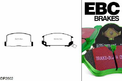 DP2602, Toyota MR2 Mk1, 1.6 (AW11) 1984-1990, EBC Greenstuff remblokken set achteras, Voor modellen met remschijf diameter van 240mm aan de achteras