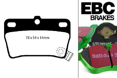 DP61403, Toyota Rav 4, 2.0 2000-2006, EBC Greenstuff remblokken set achteras, Voor modellen met Akebono remklauwen aan de achteras, Voor modellen met remschijf diameter van 303mm aan de achteras