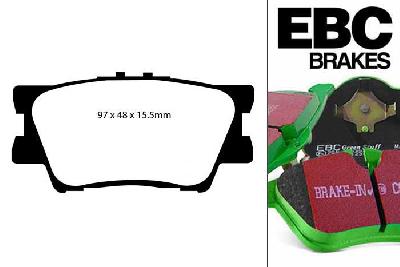DP61793, Toyota Rav 4, 2.2 TD 2006-2013, EBC Greenstuff remblokken set achteras, Voor modellen met ATE remklauwen aan de achteras, Voor modellen met remschijf diameter van 281mm aan de achteras