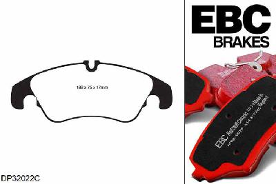 DP32022C, Audi A6 quattro Avant (C7/4G), 3.0 TDI 204 PK 2011-, EBC Redstuff remblokken set vooras, Voor modellen met TRW remklauwen aan de vooras, Voor modellen met een remschijf diameter 345mm