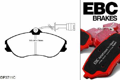 DP3711C, Audi Coupe quattro, 2.3 20v 1989-1992, EBC Redstuff remblokken set vooras, Voor modellen met Girling/TRW remklauwen aan de vooras, Voor modellen met een remschijf diameter 276mm