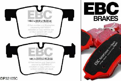 DP32105C, BMW 2 Series (F23) Convertible, 225 (2.0 TD) 224 PK 2015-, EBC Redstuff remblokken set vooras, Voor modellen met ATE remklauwen aan de vooras, Voor modellen met een remschijf diameter 312mm