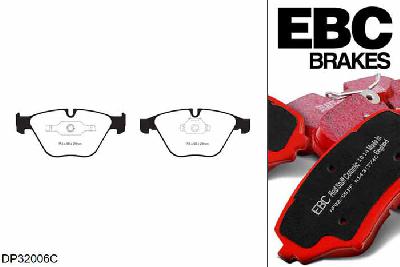 DP32006C, BMW 3 Series (E90) Sedan, 335 i (3.0 Twin Turbo) 2010-2012, EBC Redstuff remblokken set vooras, Voor modellen met ATE remklauwen aan de vooras, Voor modellen met een remschijf diameter 348mm