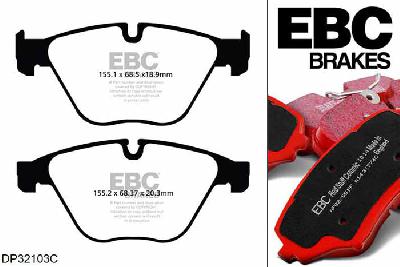 DP32103C, BMW 5 Series (F11), 523 i (3.0) 2010-2012, EBC Redstuff remblokken set vooras, Voor modellen met ATE remklauwen aan de vooras, Voor modellen met een remschijf diameter 348mm