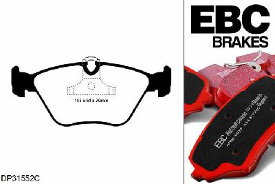 DP31552C, BMW Z4, 3.0 Si (E85) 265 PK 2006-2009, EBC Redstuff remblokken set vooras, Voor modellen met ATE remklauwen aan de vooras, Voor modellen met een remschijf diameter 325mm