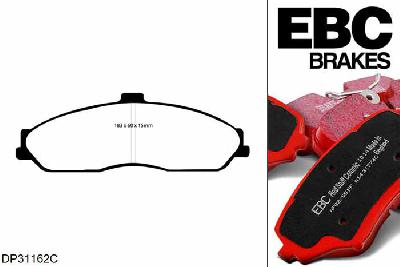 DP31162C, Chevrolet Corvette (C5), 5.7 (Z06) 2001-2005, EBC Redstuff remblokken set vooras, Voor modellen met een remschijf diameter 325mm