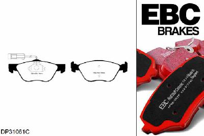 DP31061C, Fiat Coupe, 2.0 20v 154 PK 1998-2000, EBC Redstuff remblokken set vooras, Voor modellen met ATE remklauwen aan de vooras, Voor modellen met een remschijf diameter 284mm