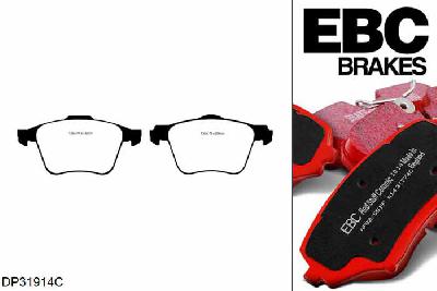 DP31914C, Ford Galaxy Mk2, 2.2 TD (Elec H/B) 2008-2015, EBC Redstuff remblokken set vooras, Voor modellen met ATE remklauwen aan de vooras, Voor modellen met een remschijf diameter 316mm