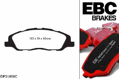 DP31868C, Ford Mustang (5th Generation), 3.7 Auto 2013-2014, EBC Redstuff remblokken set vooras, Voor modellen met een remschijf diameter 336mm