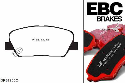 DP31856C, Hyundai Genesis Coupe, 2.0 Turbo 277 PK 2012-2016, EBC Redstuff remblokken set vooras, Voor modellen met een remschijf diameter 320mm
