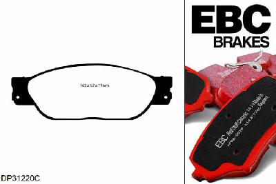 DP31220C, Jaguar S-Type, 4.0 280 PK 1999-2002, EBC Redstuff remblokken set vooras, Voor modellen met Girling/TRW remklauwen aan de vooras, Voor modellen met een remschijf diameter 300mm