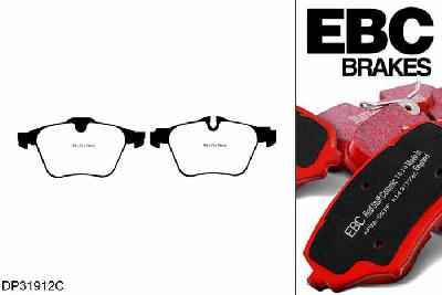 DP31912C, Jaguar XJ, 3.0 Twin TD 275 PK 2010-, EBC Redstuff remblokken set vooras, Voor modellen met ATE remklauwen aan de vooras, Voor modellen met een remschijf diameter 355mm