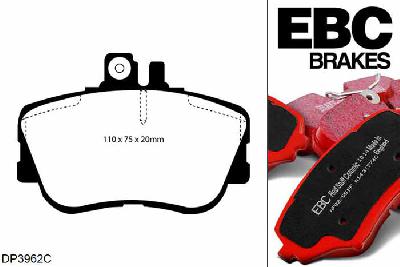 DP3962C, Mercedes C-Class (W202), C250 D 1996-1997, EBC Redstuff remblokken set vooras, Voor modellen met Girling/TRW remklauwen aan de vooras, Voor modellen met een remschijf diameter 284mm