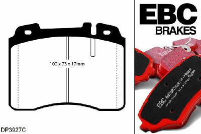 DP3927C, Mercedes E-Class (W210), E420 1996-1997, EBC Redstuff remblokken set vooras, Voor modellen met ATE remklauwen aan de vooras, Voor modellen met een remschijf diameter 316mm