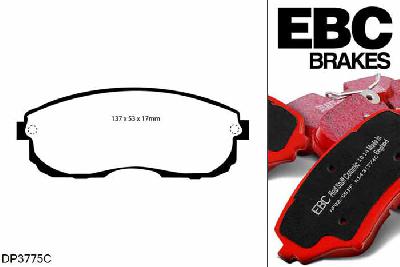DP3775C, Nissan 200SX, 1.8 Turbo (S13) 1991-1994, EBC Redstuff remblokken set vooras, Voor modellen met een remschijf diameter 280mm