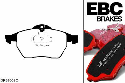 DP31062C, Opel Vectra, 2.0 D 1999-2002, EBC Redstuff remblokken set vooras, Voor modellen met ATE remklauwen aan de vooras, Voor modellen met een remschijf diameter 288mm