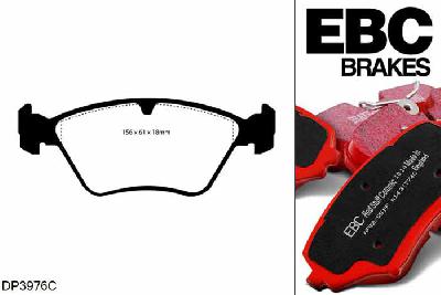 DP3976C, Opel Vectra, 2.0 Turbo 4x4 1992-1995, EBC Redstuff remblokken set vooras, Voor modellen met ATE remklauwen aan de vooras, Voor modellen met een remschijf diameter 284mm