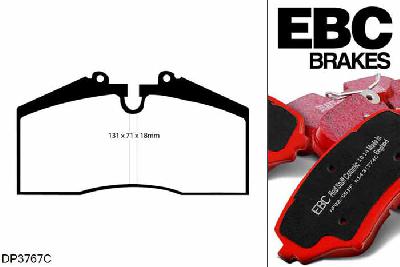 DP3767C, Porsche 911 (993), 3.8 Carrera 4 1995-1997, EBC Redstuff remblokken set vooras, Voor modellen met Brembo remklauwen aan de vooras, Voor modellen met een remschijf diameter 304mm