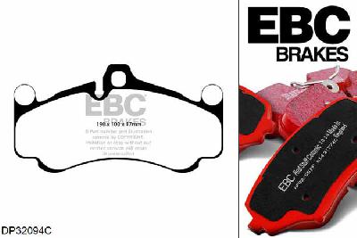 DP32094C, Porsche 911 (997) (Cast Iron Disc Only), 3.8 GT3 RS 450 PK 2009-2012, EBC Redstuff remblokken set vooras, Voor modellen met Brembo remklauwen aan de vooras, Voor modellen met een remschijf diameter 380mm