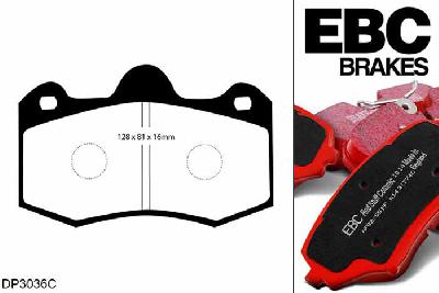 DP3036C, Renault Clio Mk2, 3.0 255 PK 2003-2005, EBC Redstuff remblokken set vooras, Voor modellen met AP remklauwen aan de vooras, Voor modellen met een remschijf diameter 330mm