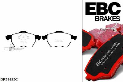 DP31483C, Seat Exeo, 2.0 TDI 120 PK 2009-2013, EBC Redstuff remblokken set vooras, Voor modellen met ATE remklauwen aan de vooras, Voor modellen met een remschijf diameter 288mm