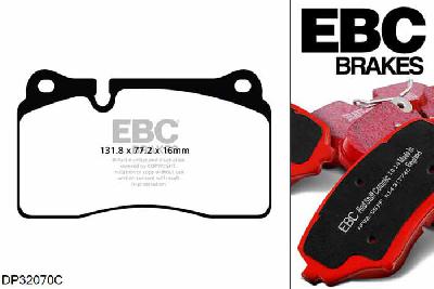 DP32070C, Seat Leon (5F), 2.0 Turbo Cupra 290 PK 2015-, EBC Redstuff remblokken set vooras, Voor modellen met Brembo remklauwen aan de vooras, Voor modellen met een remschijf diameter 370mm
