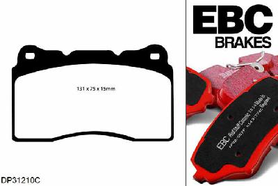 DP31210C, Subaru Impreza, 2.5 Turbo (RB320) 2006-2007, EBC Redstuff remblokken set vooras, Voor modellen met Brembo remklauwen aan de vooras, Voor modellen met een remschijf diameter 325mm