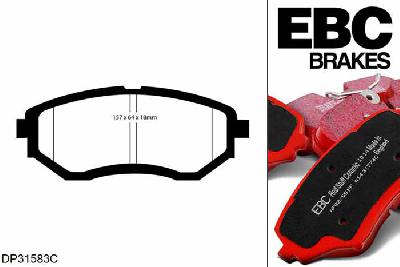 DP31583C, Subaru Tribeca, 3.0 2005-2008, EBC Redstuff remblokken set vooras, Voor modellen met een remschijf diameter 316mm