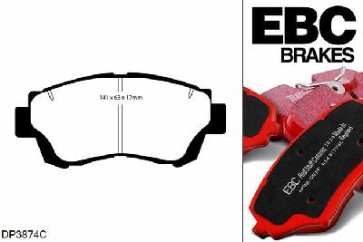 DP3874C, Toyota Celica, 2.0 GT (ST202) 1995-1999, EBC Redstuff remblokken set vooras, Voor modellen met een remschijf diameter 275mm