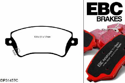 DP31457C, Toyota Corolla, 1.8 (ZZE123) 190 PK 2002-2006, EBC Redstuff remblokken set vooras, Voor modellen met een remschijf diameter 275mm