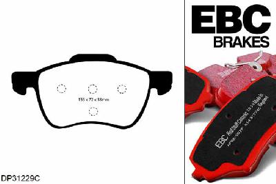 DP31229C, Volvo S60, 2.3 Turbo T5 2000-2004, EBC Redstuff remblokken set vooras, Voor modellen met ATE remklauwen aan de vooras, Voor modellen met een remschijf diameter 305mm