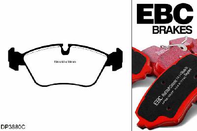 DP3880C, Volvo V70 Mk1, 2.4 1996-2000, EBC Redstuff remblokken set vooras, Voor modellen met ATE remklauwen aan de vooras, Voor modellen met een remschijf diameter 280mm