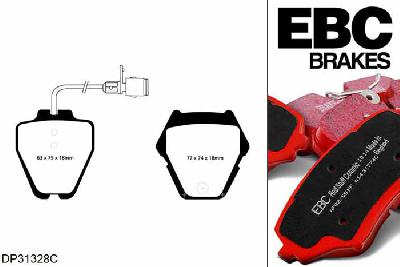 DP31328C, VW Passat, 4.0 W8 (8 Pad Set) 275 PK 2001-2005, EBC Redstuff remblokken set vooras, Voor modellen met Girling/TRW remklauwen aan de vooras, Voor modellen met een remschijf diameter 334mm