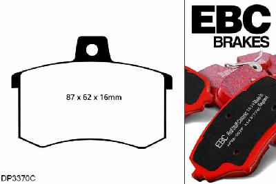DP3370C, Audi A8 quattro (D2/4D), 4.2 1994-1998, EBC Redstuff remblokken set achteras, Voor modellen met Girling/TRW remklauwen aan de achteras, Voor modellen met remschijf diameter van 269mm aan de achteras