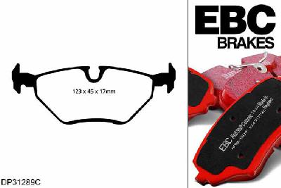 DP31289C, BMW 3 Series (E46), 320 i (2.0) Coupe 1999-2000, EBC Redstuff remblokken set achteras, Voor modellen met ATE remklauwen aan de achteras, Voor modellen met remschijf diameter van 275mm aan de achteras
