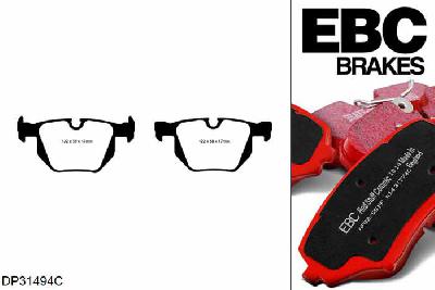 DP31494C, BMW 5 Series (E60), 525 d (2.5 TD) 2003-2010, EBC Redstuff remblokken set achteras, Voor modellen met ATE remklauwen aan de achteras, Voor modellen met remschijf diameter van 320mm aan de achteras