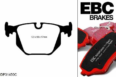 DP31450C, BMW 7 Series (E65), 730 (3.0) 2005-2008, EBC Redstuff remblokken set achteras, Voor modellen met ATE remklauwen aan de achteras, Voor modellen met remschijf diameter van 324mm aan de achteras