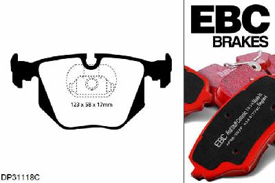 DP31118C, BMW M5, 4.9 (E39) 1999-2003, EBC Redstuff remblokken set achteras, Voor modellen met ATE remklauwen aan de achteras, Voor modellen met remschijf diameter van 328mm aan de achteras