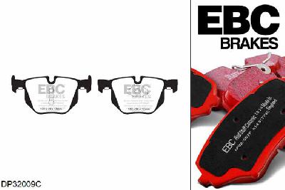 DP32009C, BMW X5, 3.0 Twin TD (E70) (40d) 2010-2013, EBC Redstuff remblokken set achteras, Voor modellen met ATE remklauwen aan de achteras, Voor modellen met remschijf diameter van 320mm aan de achteras