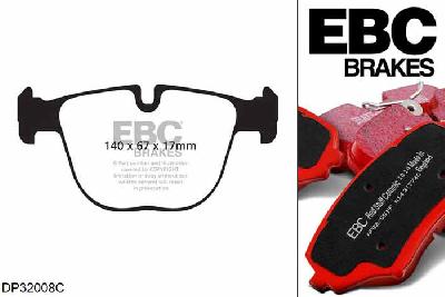DP32008C, BMW X6, 4.4 Twin Turbo (50) 2010-2014, EBC Redstuff remblokken set achteras, Voor modellen met ATE remklauwen aan de achteras, Voor modellen met remschijf diameter van 385mm aan de achteras
