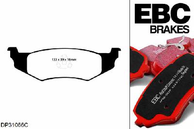 DP31066C, Chrysler Sebring, 2.7 2001-2006, EBC Redstuff remblokken set achteras, Voor modellen met remschijf diameter van 270mm aan de achteras