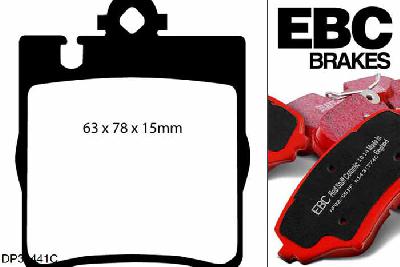 DP31441C, Mercedes E-Class (W210), E200 K 184 PK 1997-2003, EBC Redstuff remblokken set achteras, Voor modellen met ATE remklauwen aan de achteras, Voor modellen met remschijf diameter van 290mm aan de achteras