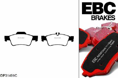 DP31491C, Mercedes E-Class (W212), E350 4-Matic (3.5) Sport 2009-2016, EBC Redstuff remblokken set achteras, Voor modellen met ATE remklauwen aan de achteras, Voor modellen met remschijf diameter van 300mm aan de achteras